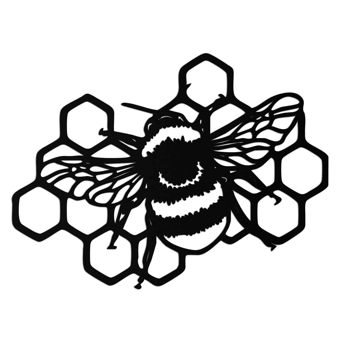 Bumblebee and Honeycomb Silhouette Metal Wall Art – Nature-Inspired Black Bee Decor- KAF545 - Tampa Home & Garden Store