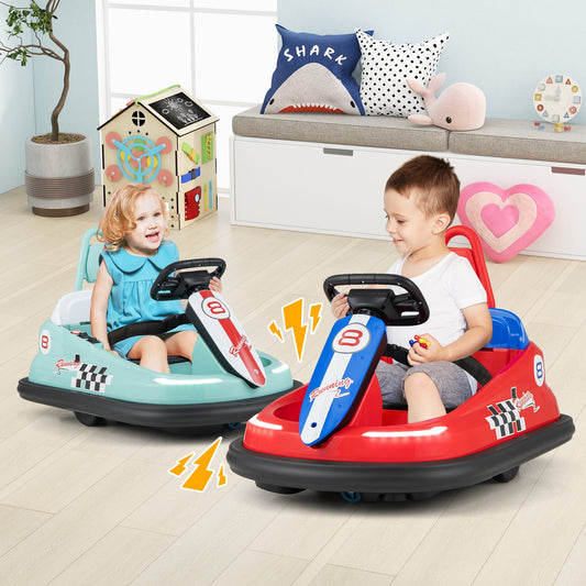 6V kids Ride-on Bumper Car with 360° Spinning and Dual Motors-Green - Tampa Home & Garden Store
