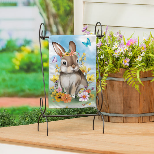 Bunny Blooms Floral Burlap Garden Flag - Tampa Home & Garden Store
