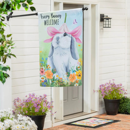Bunny Blooms Flower Time Suede House Flag - Tampa Home & Garden Store