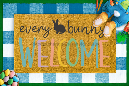 Bunny Doormat "every bunny welcome" Rabbit Doormat, Easter Doormat at - Tampa Home & Garden Store