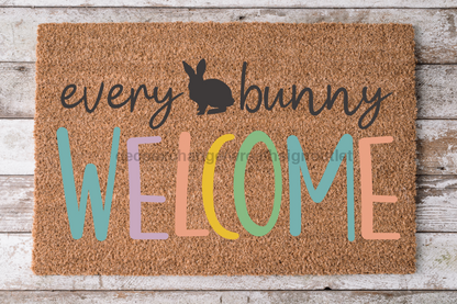 Bunny Doormat "every bunny welcome" Rabbit Doormat, Easter Doormat at - Tampa Home & Garden Store