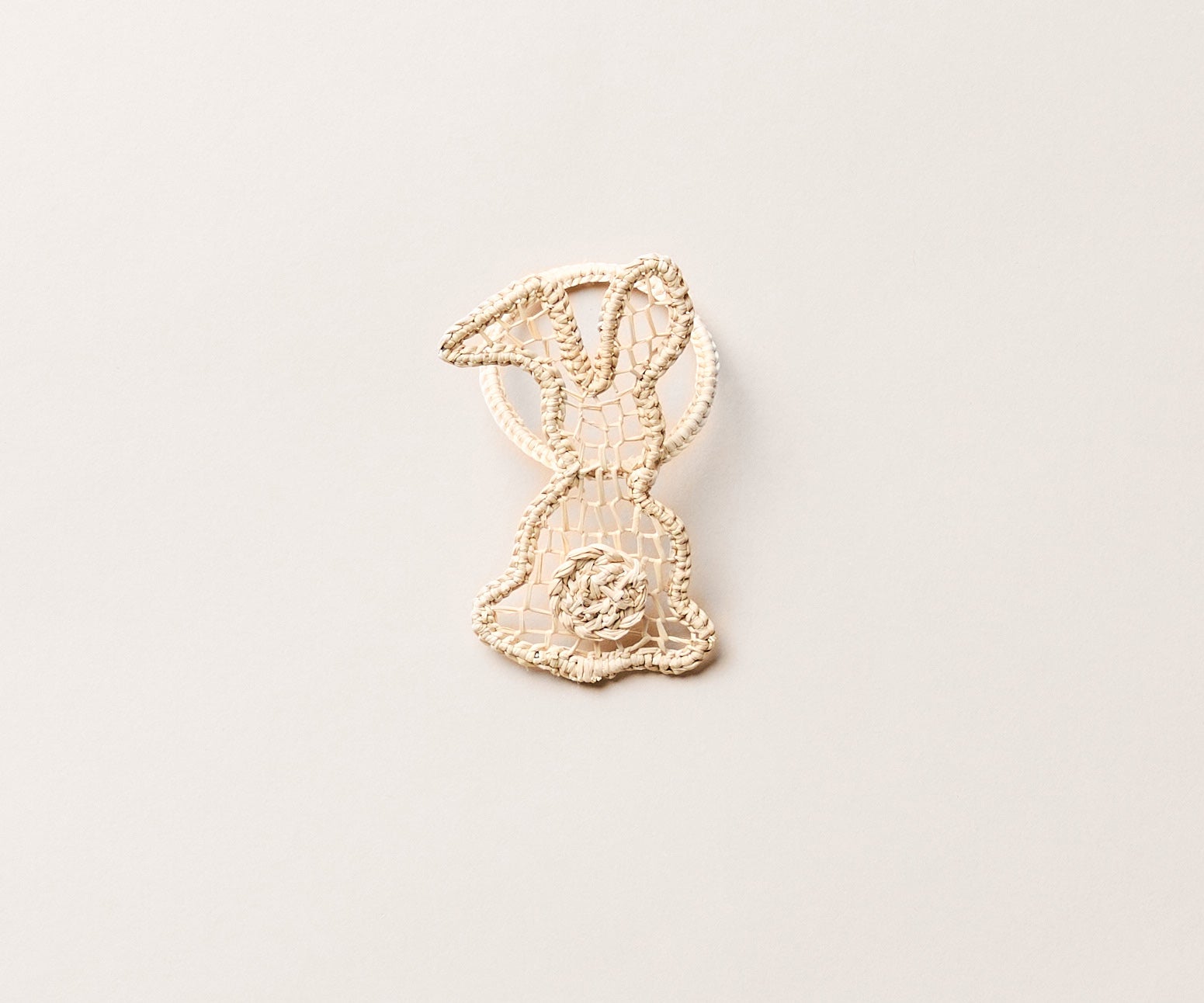 Bunny Napkin Ring – 3.5” Handwoven Iraca Palm – Artisan Spring Table Decor from Peru - Tampa Home & Garden Store
