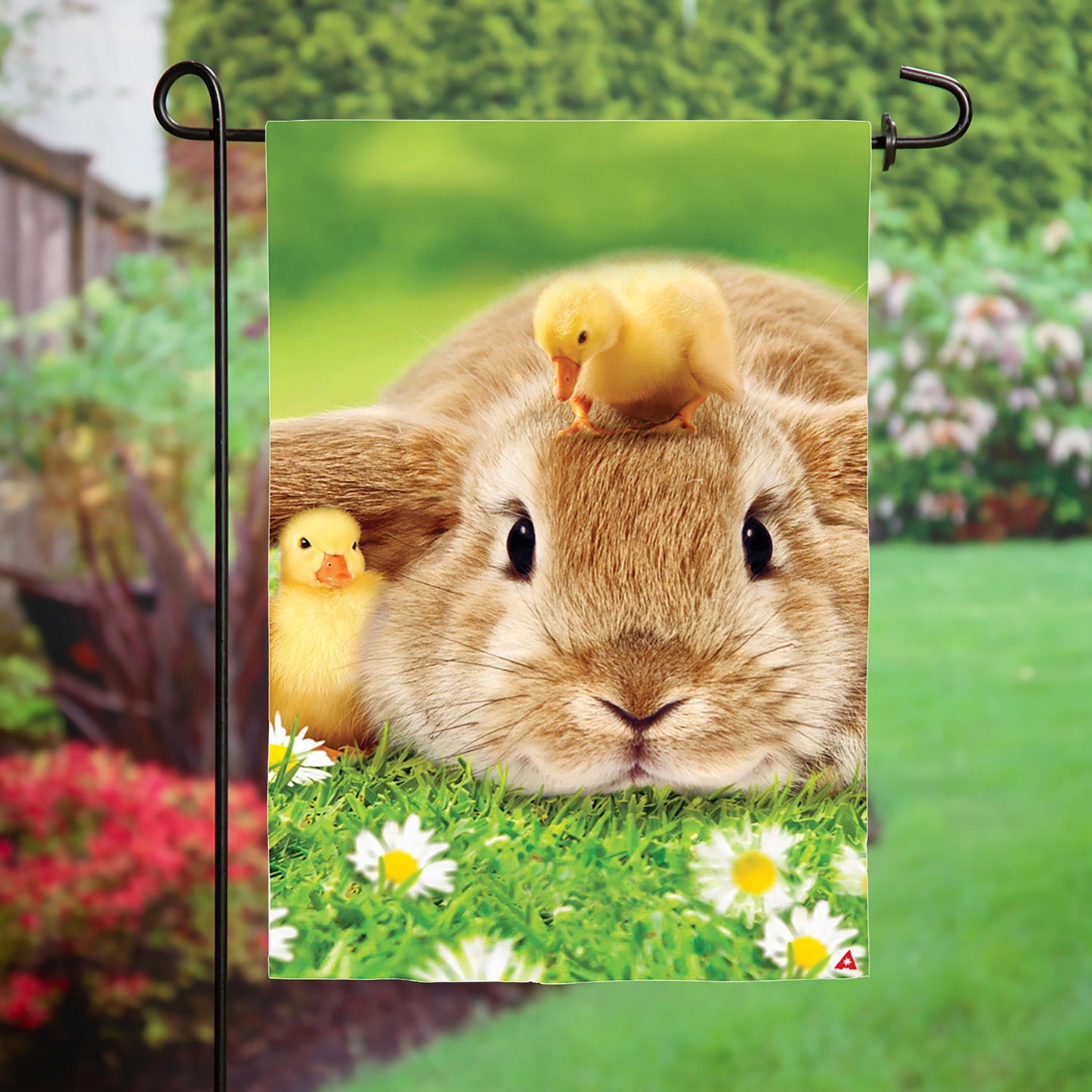 Bunny and Duckling Lustre Garden Flag - Tampa Home & Garden Store