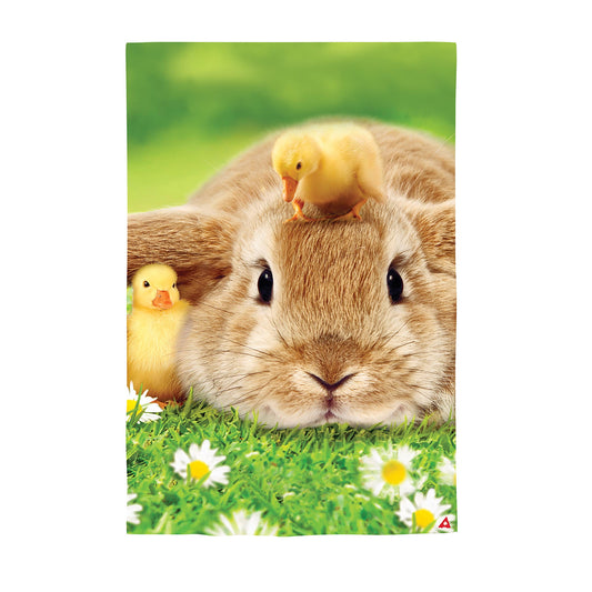 Bunny and Duckling Lustre Garden Flag - Tampa Home & Garden Store