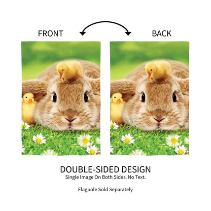 Bunny and Duckling Lustre Garden Flag - Tampa Home & Garden Store