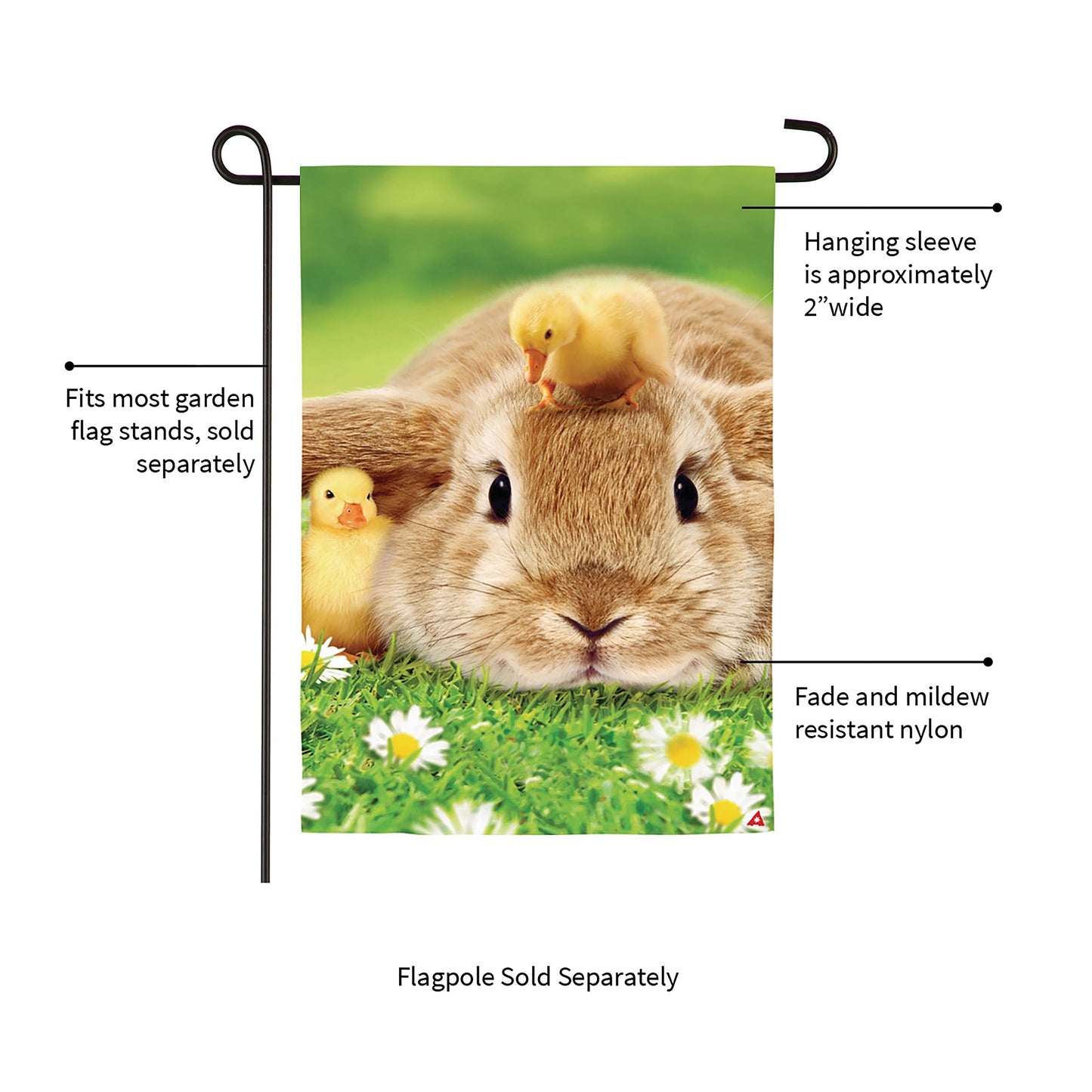 Bunny and Duckling Lustre Garden Flag - Tampa Home & Garden Store