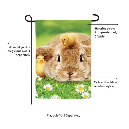 Bunny and Duckling Lustre Garden Flag - Tampa Home & Garden Store