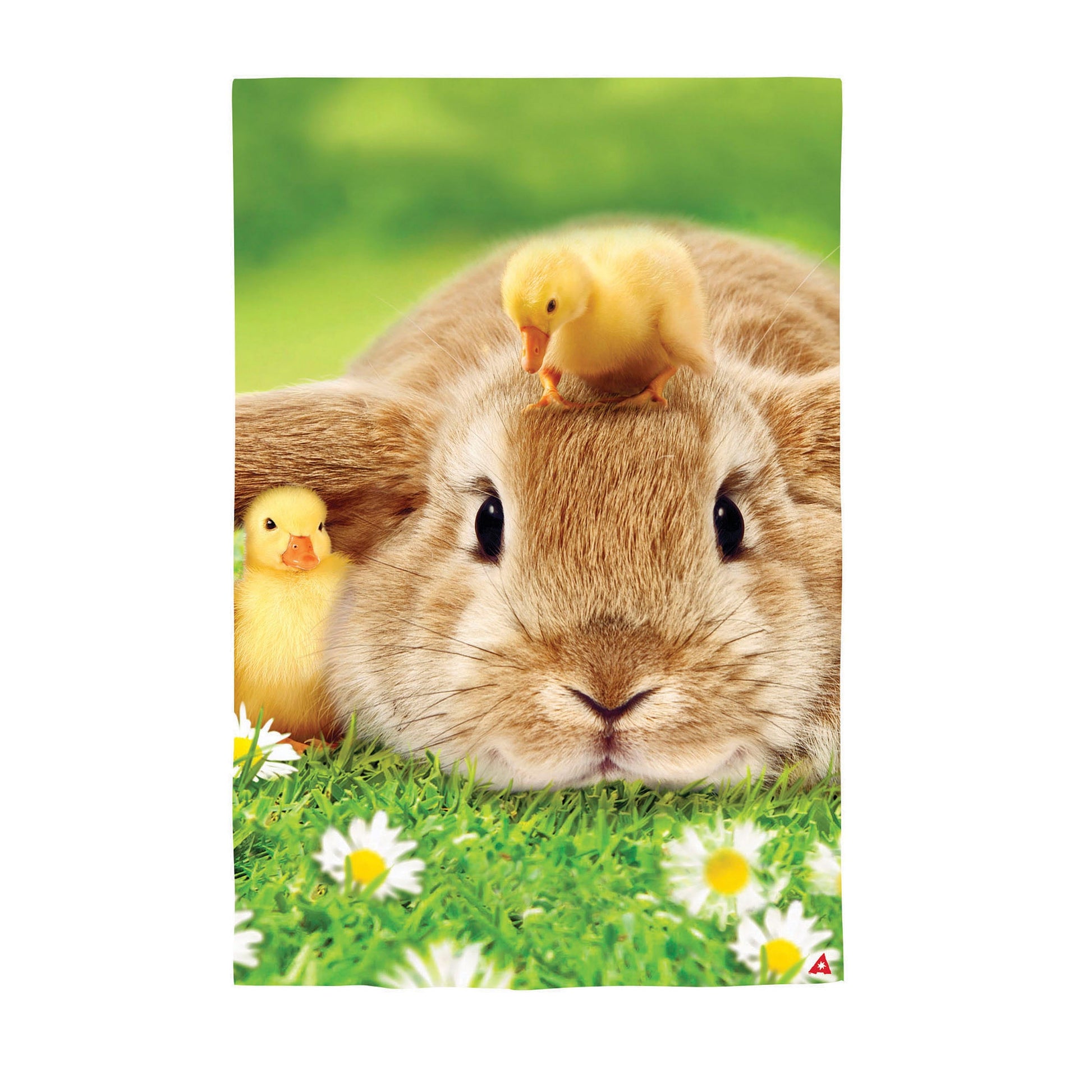Bunny and Duckling Lustre House Flag - Tampa Home & Garden Store