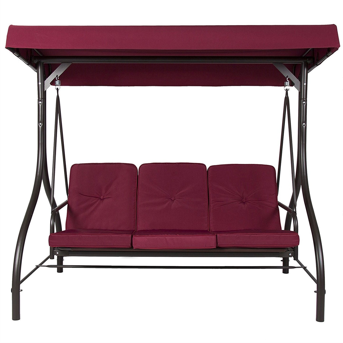 Burgundy Outdoor Patio Deck Porch Canopy Swing with Cushions - Tampa Home & Garden Store