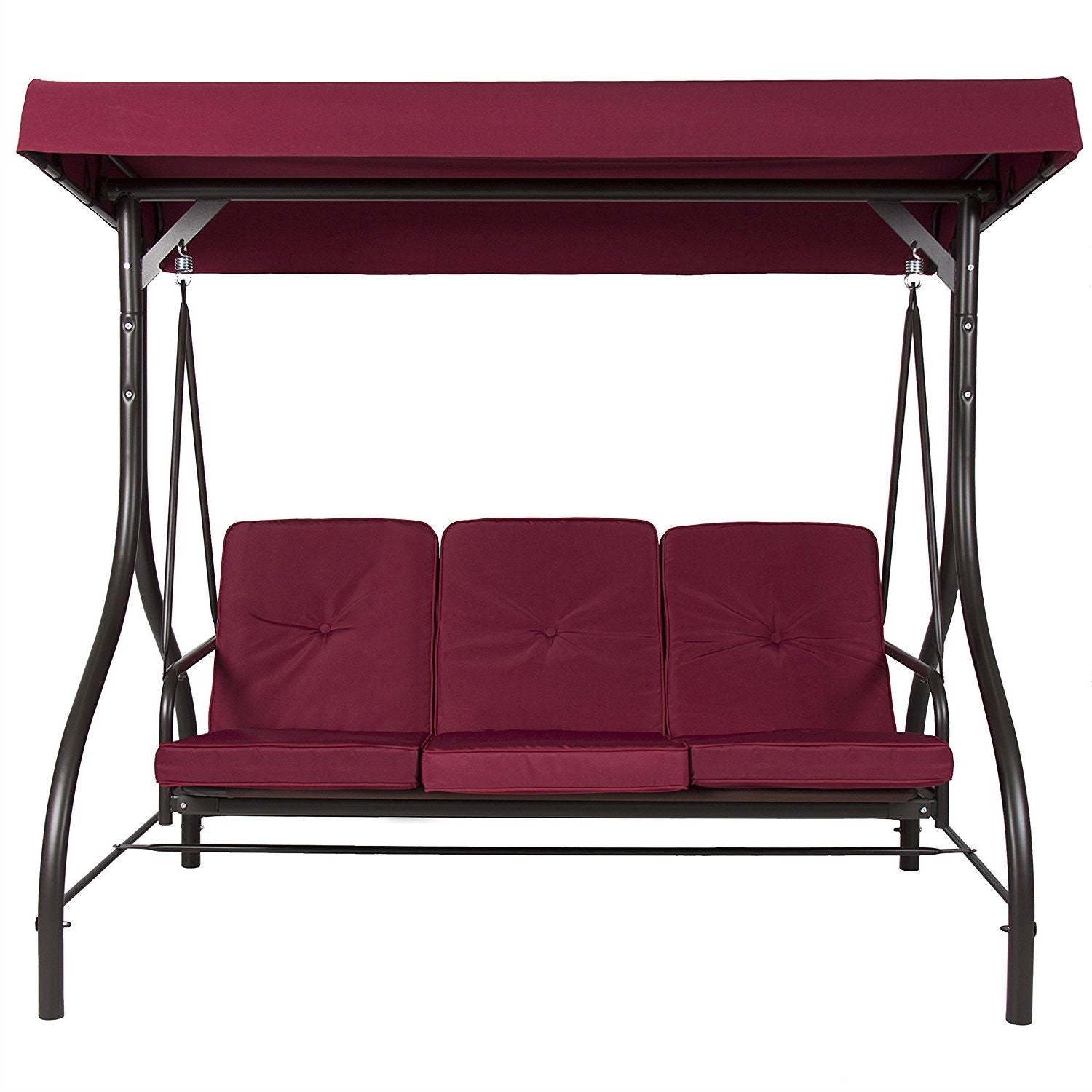 Burgundy Outdoor Patio Deck Porch Canopy Swing with Cushions - Tampa Home & Garden Store