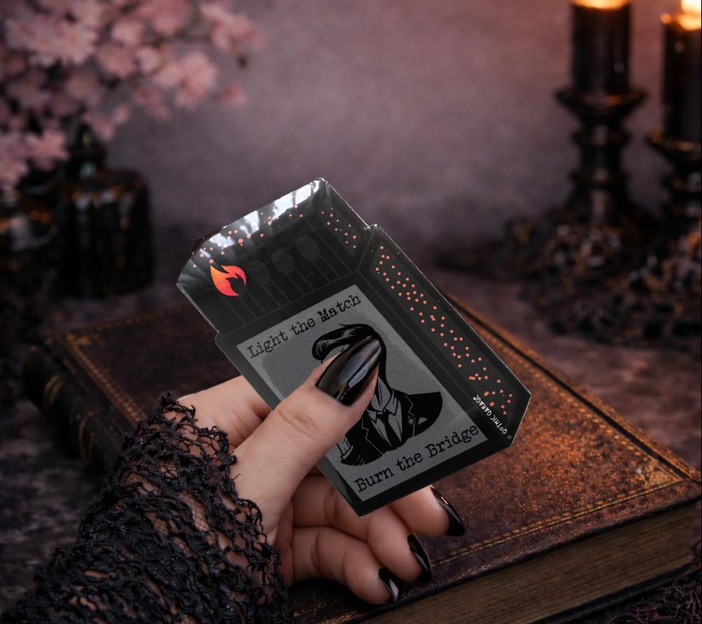 Burning Bridge Skeleton Sticker: Gothic Humor, Waterproof Vinyl - Tampa Home & Garden Store