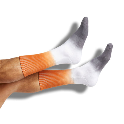 CiderOrange mixed 8 pack socks by DeadSoxy with orange toe and white-gray cuffs on Tampa Home & Garden Store