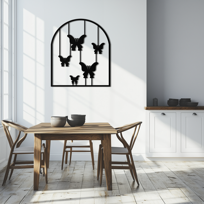 Butterfly Arch Metal Wall Art – Elegant Hanging Butterflies Silhouette for Modern Nature Decor- KAF361 - Tampa Home & Garden Store