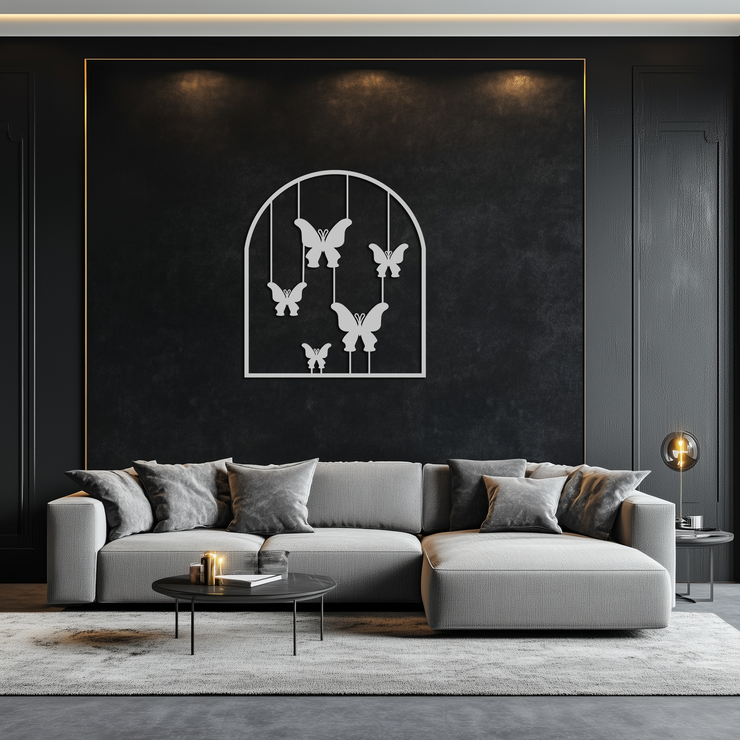 Butterfly Arch Metal Wall Art – Elegant Hanging Butterflies Silhouette for Modern Nature Decor- KAF361 - Tampa Home & Garden Store