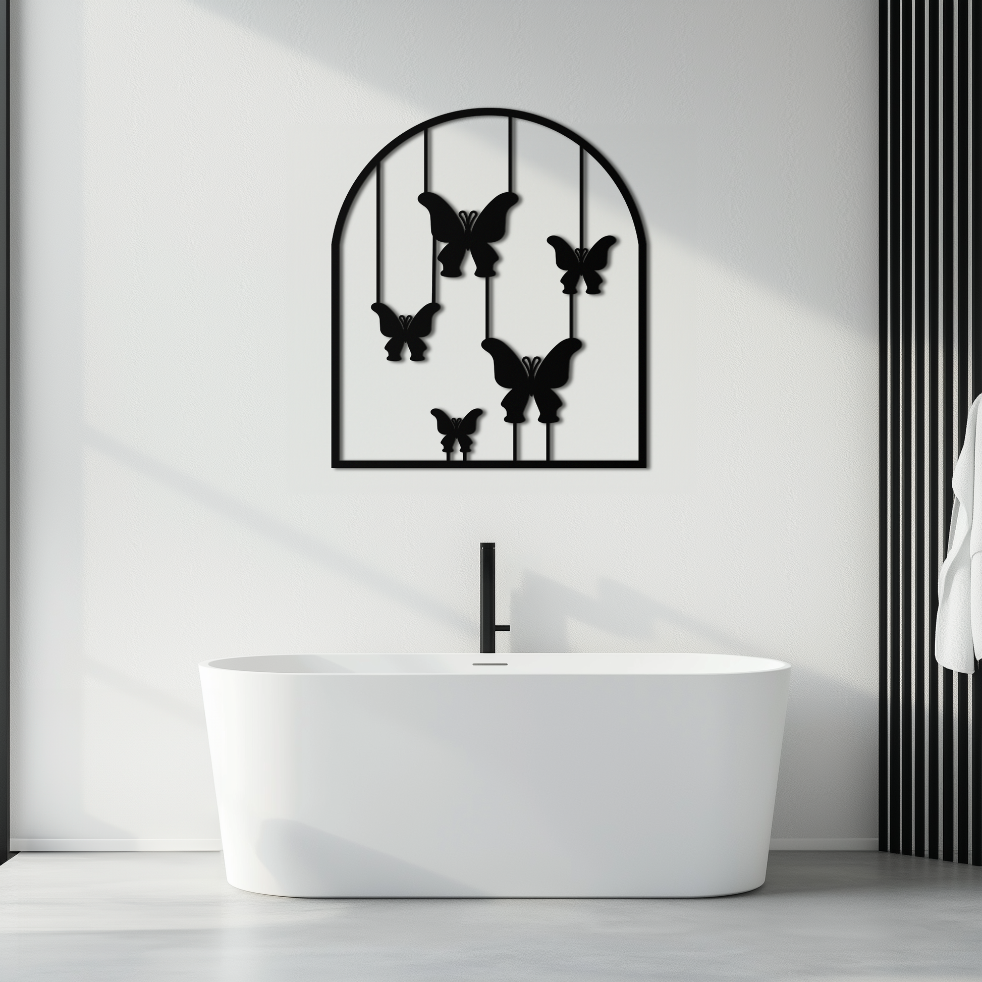 Butterfly Arch Metal Wall Art – Elegant Hanging Butterflies Silhouette for Modern Nature Decor- KAF361 - Tampa Home & Garden Store