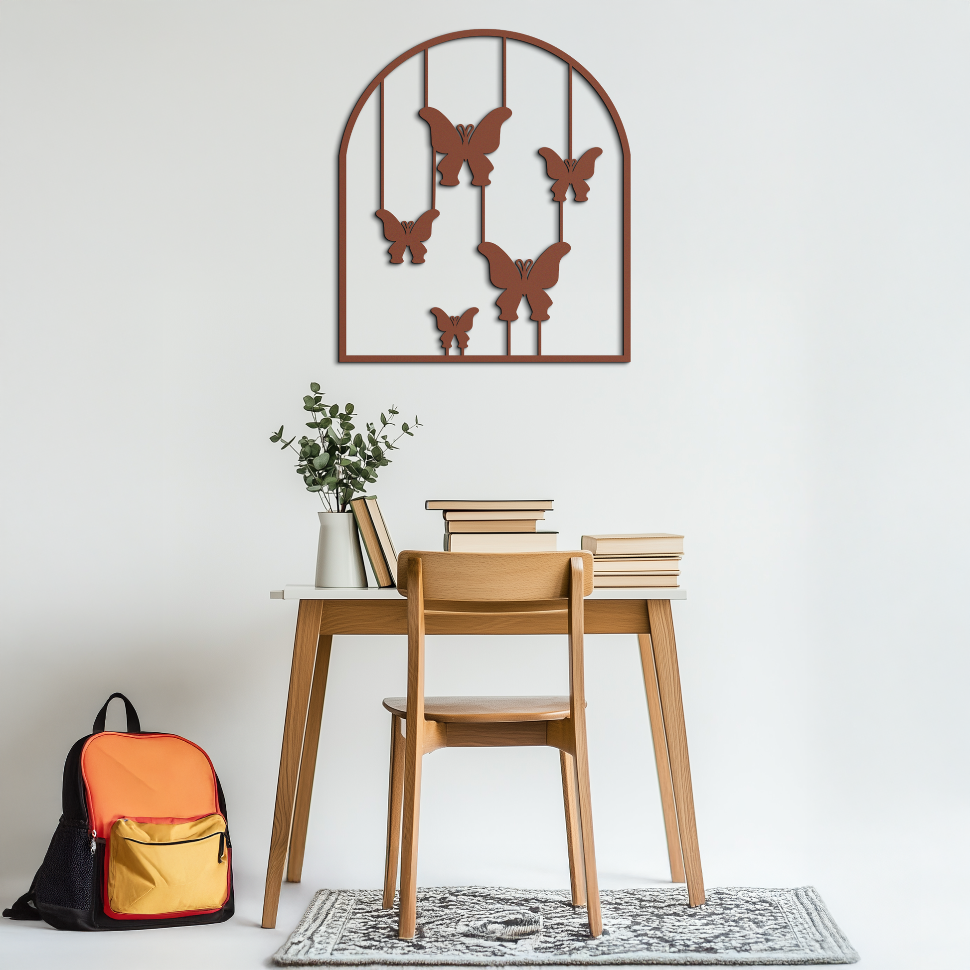 Butterfly Arch Metal Wall Art – Elegant Hanging Butterflies Silhouette for Modern Nature Decor- KAF361 - Tampa Home & Garden Store