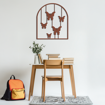 Butterfly Arch Metal Wall Art – Elegant Hanging Butterflies Silhouette for Modern Nature Decor- KAF361 - Tampa Home & Garden Store