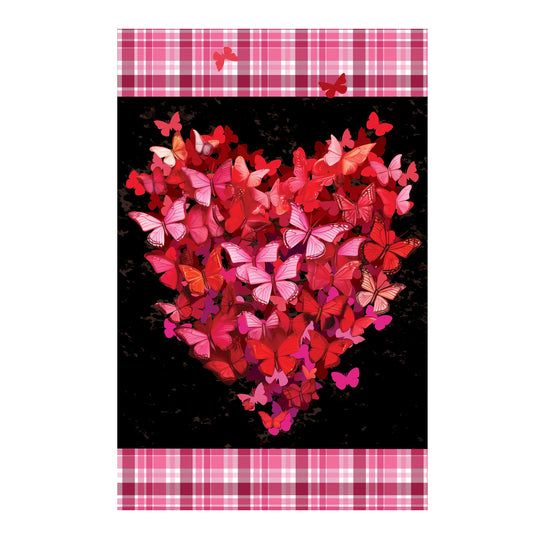 Butterfly Heart Applique House Flag - Tampa Home & Garden Store