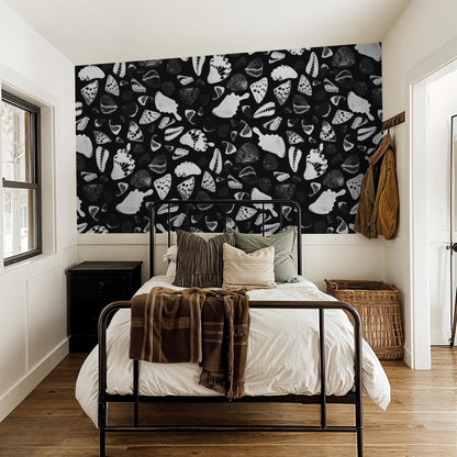 Butterfly Terrazzo Wallpaper, black & white - Tampa Home & Garden Store