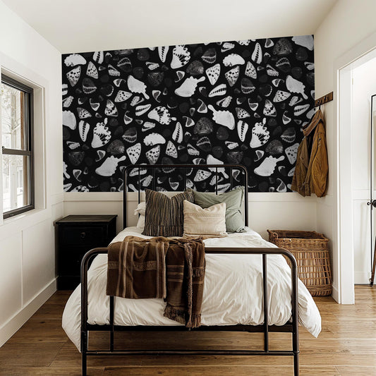 Butterfly Terrazzo Wallpaper, black & white - Tampa Home & Garden Store