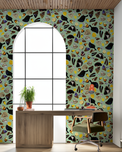 Butterfly Terrazzo Wallpaper, mint - Tampa Home & Garden Store