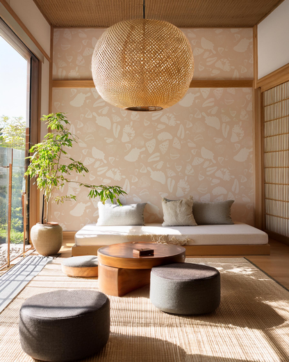 Butterfly Terrazzo Wallpaper, peach - Tampa Home & Garden Store