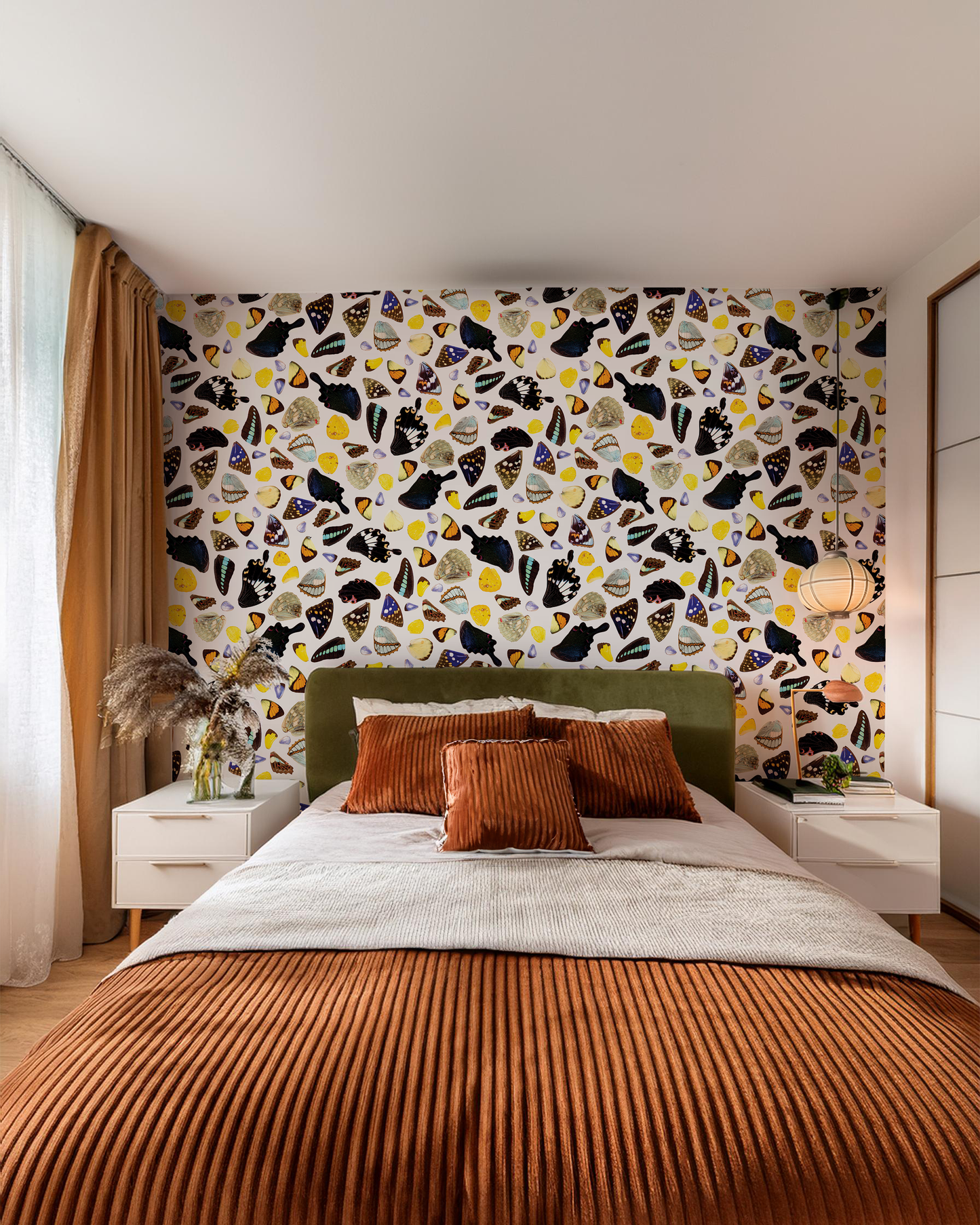 Butterfly Terrazzo Wallpaper, white - Tampa Home & Garden Store