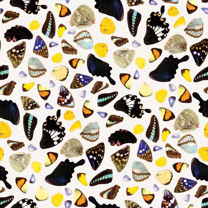 Butterfly Terrazzo Wallpaper, white - Tampa Home & Garden Store