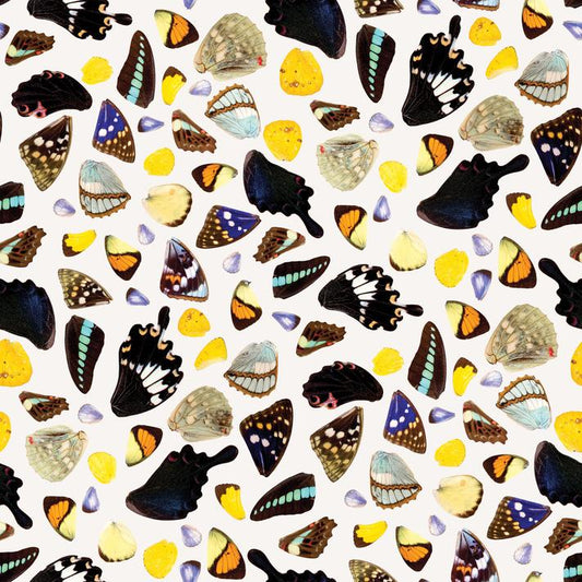 Butterfly Terrazzo Wallpaper, white - Tampa Home & Garden Store
