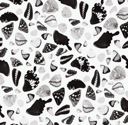 Butterfly Terrazzo Wallpaper, white and black - Tampa Home & Garden Store