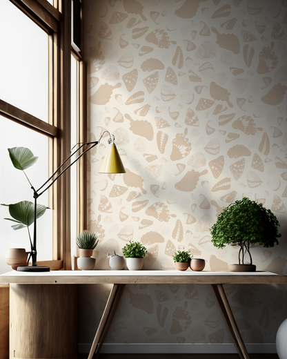 Butterfly Terrazzo Wallpaper, white and peach - Tampa Home & Garden Store