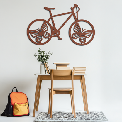 Butterfly Wheel Bicycle Metal Wall Art – Modern Artistic Bike Silhouette Decor- KAF319 - Tampa Home & Garden Store