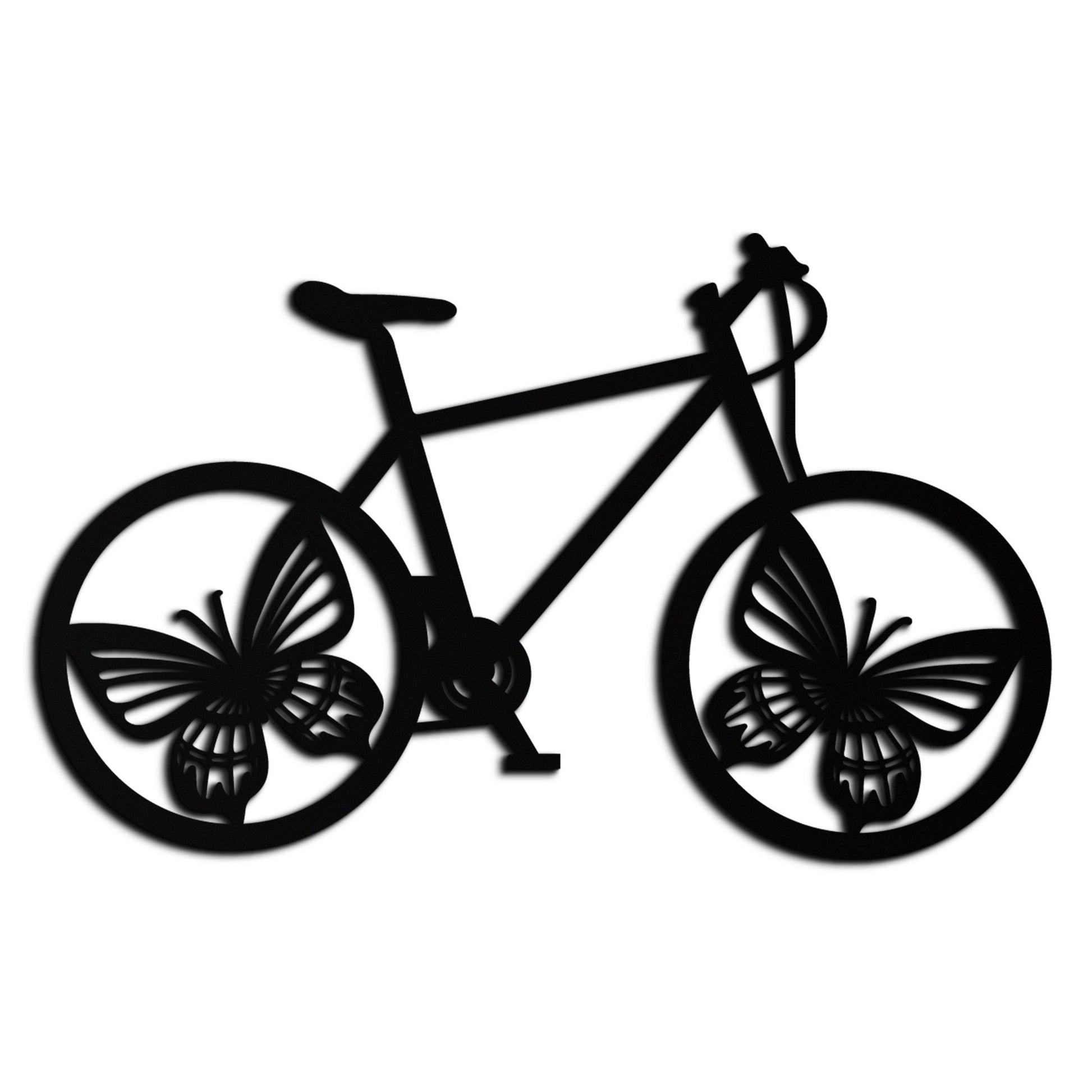 Butterfly Wheel Bicycle Metal Wall Art – Modern Artistic Bike Silhouette Decor- KAF319 - Tampa Home & Garden Store