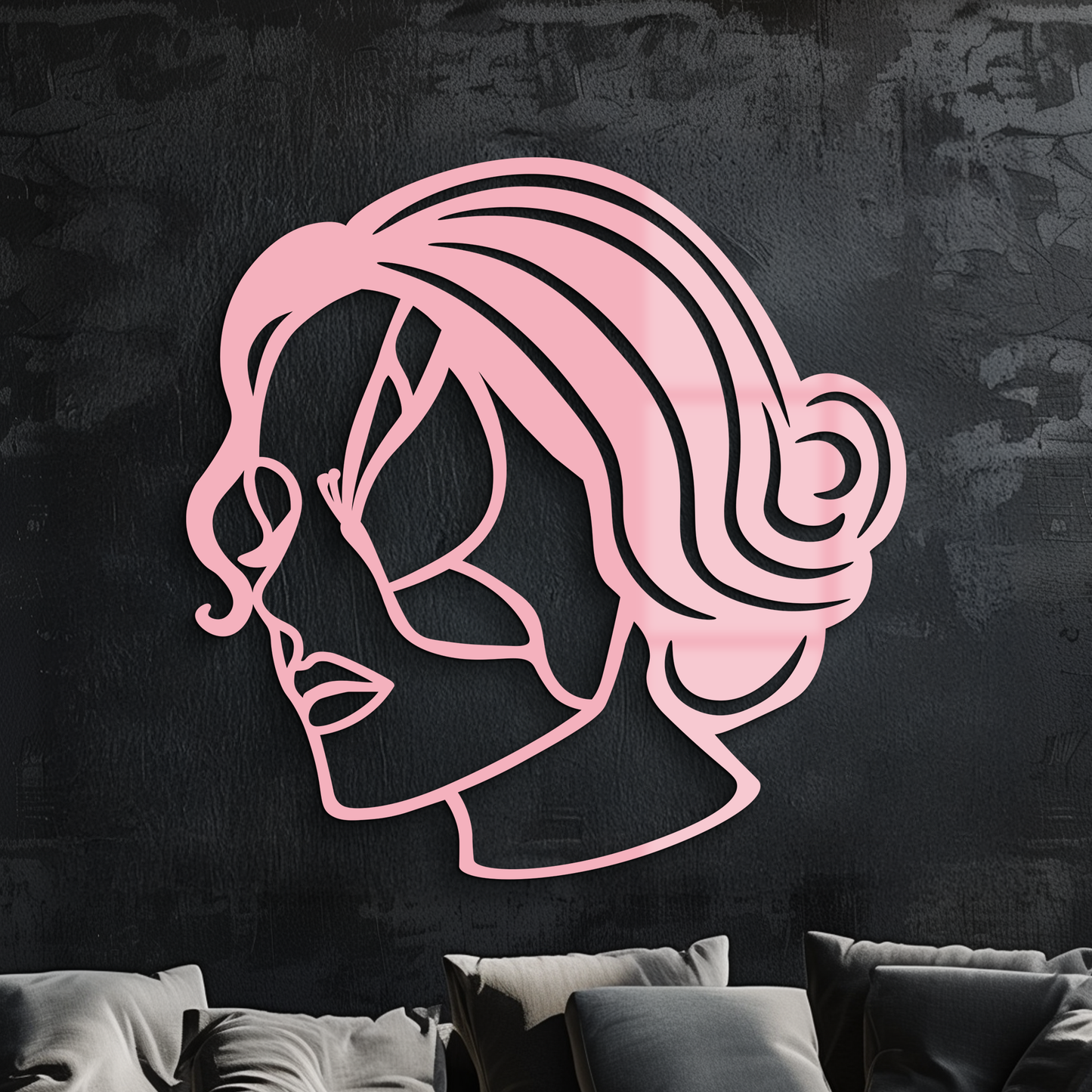 Butterfly Woman Face Silhouette Metal Wall Art – Modern Feminine Design - KAFGP039 - Tampa Home & Garden Store