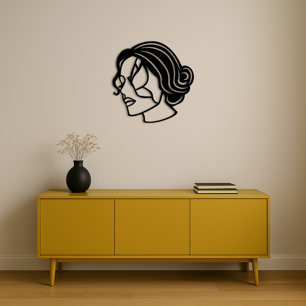Butterfly Woman Face Silhouette Metal Wall Art – Modern Feminine Design - KAFGP039 - Tampa Home & Garden Store
