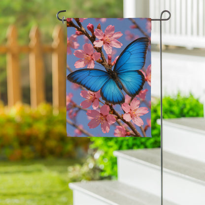 Butterfly and Cherry Blossom Delight Suede Garden Flag - Tampa Home & Garden Store