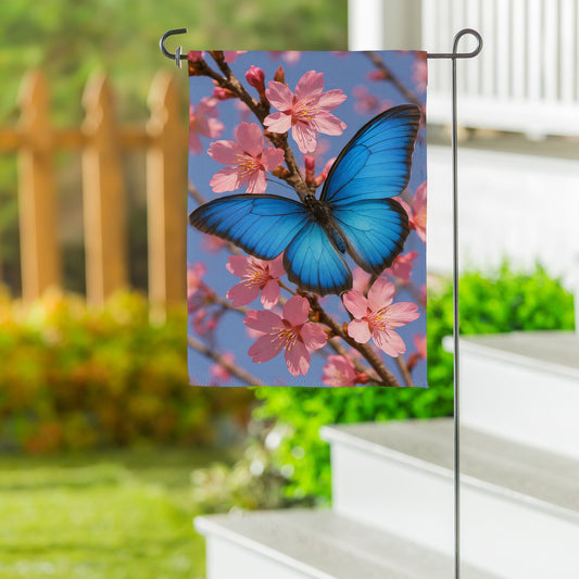 Butterfly and Cherry Blossom Delight Suede Garden Flag - Tampa Home & Garden Store
