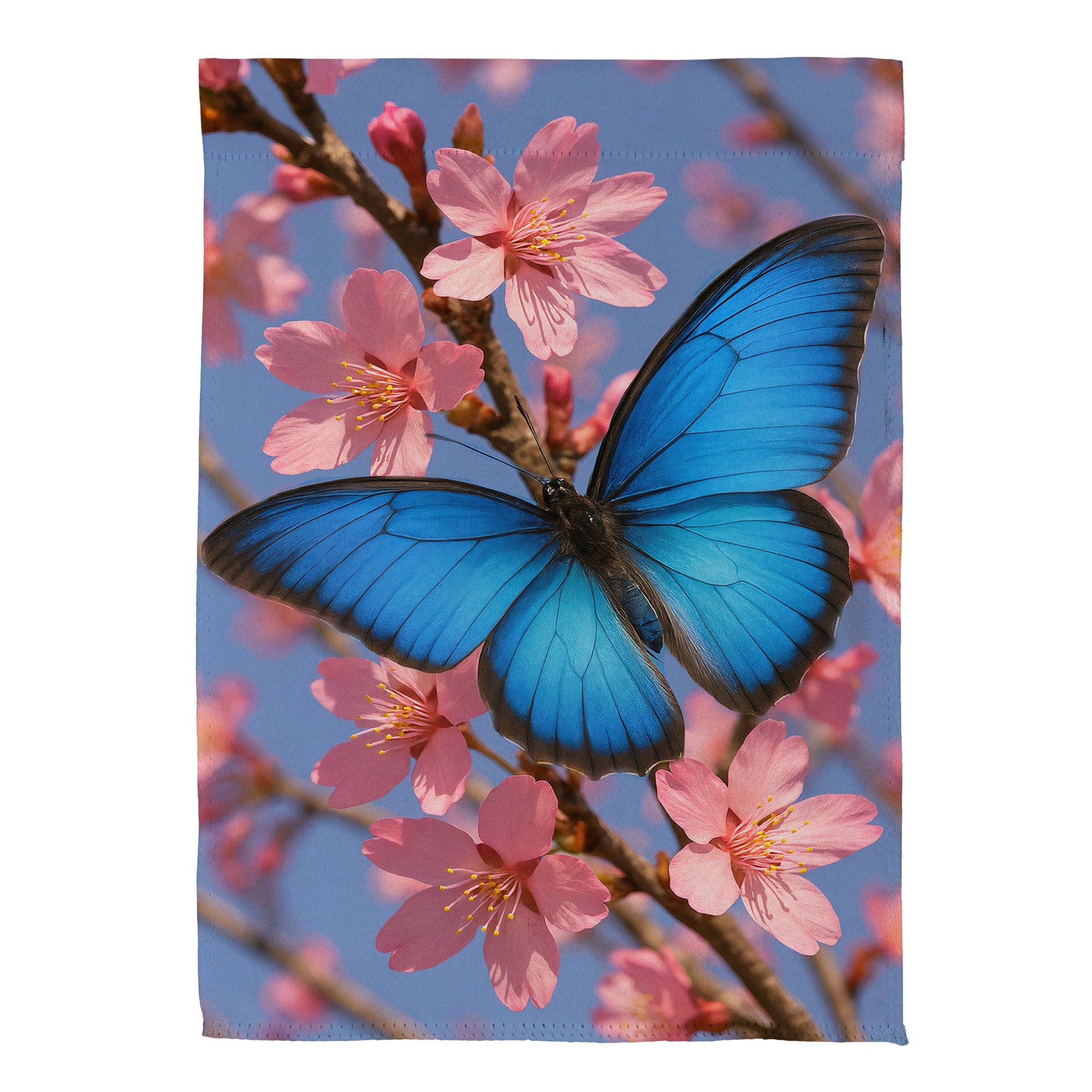 Butterfly and Cherry Blossom Delight Suede Garden Flag - Tampa Home & Garden Store