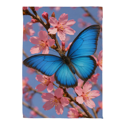 Butterfly and Cherry Blossom Delight Suede Garden Flag - Tampa Home & Garden Store