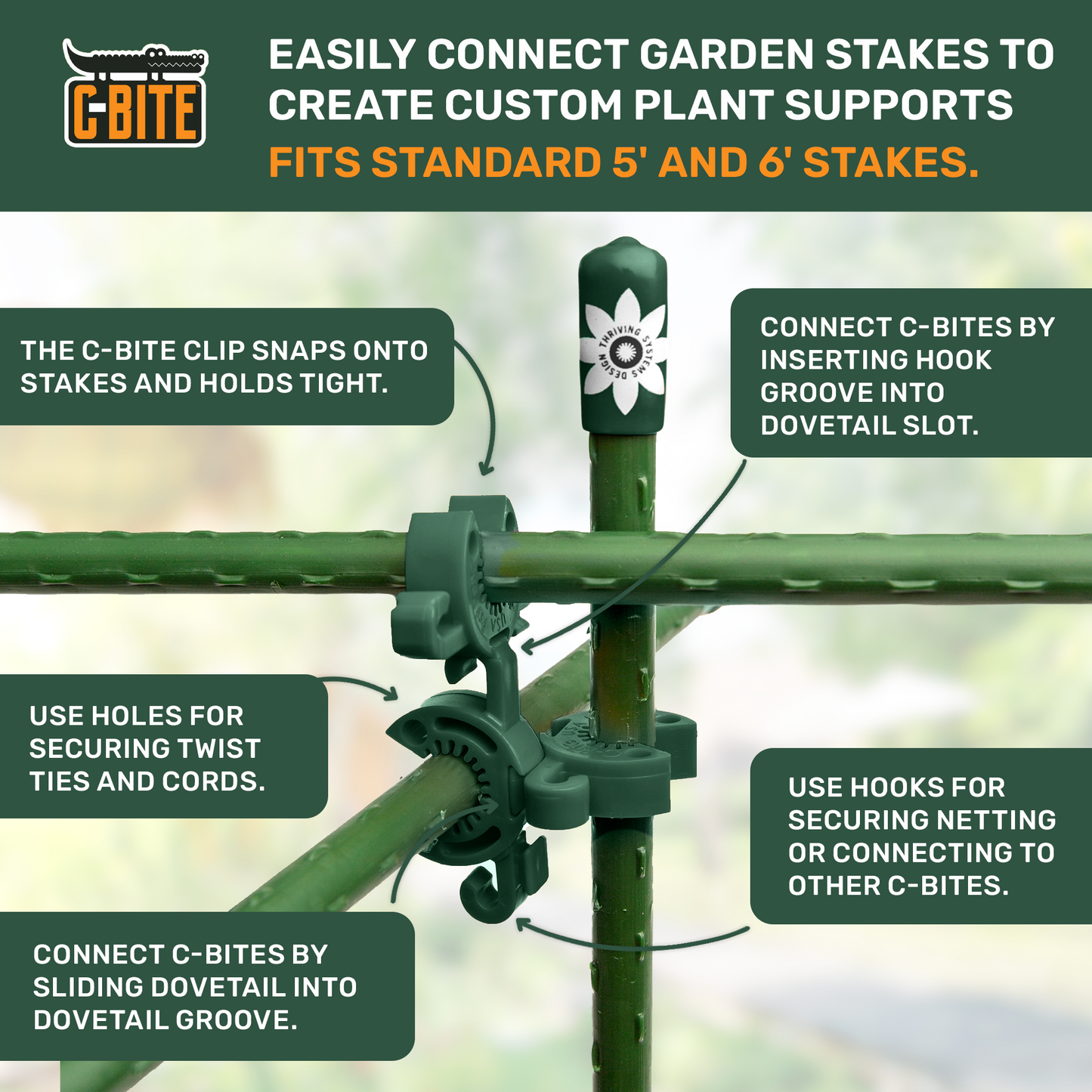 C-BITE Garden Stake Clips - Tampa Home & Garden Store
