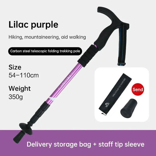Outdoor telescopic climbing pole lilac purple with black grip, aluminum, VIP on Tampa Home & Garden Store