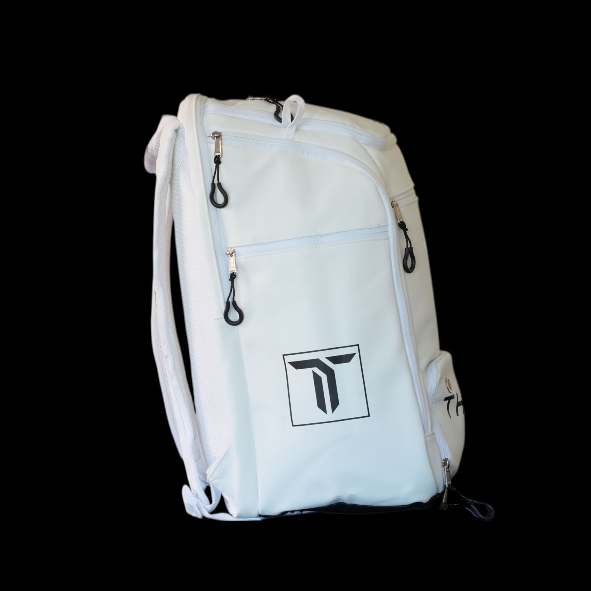 Thrive Elite Hybrid Tour Pickleball Backpack white with multiple zip pockets on Tampa Home & Garden Store