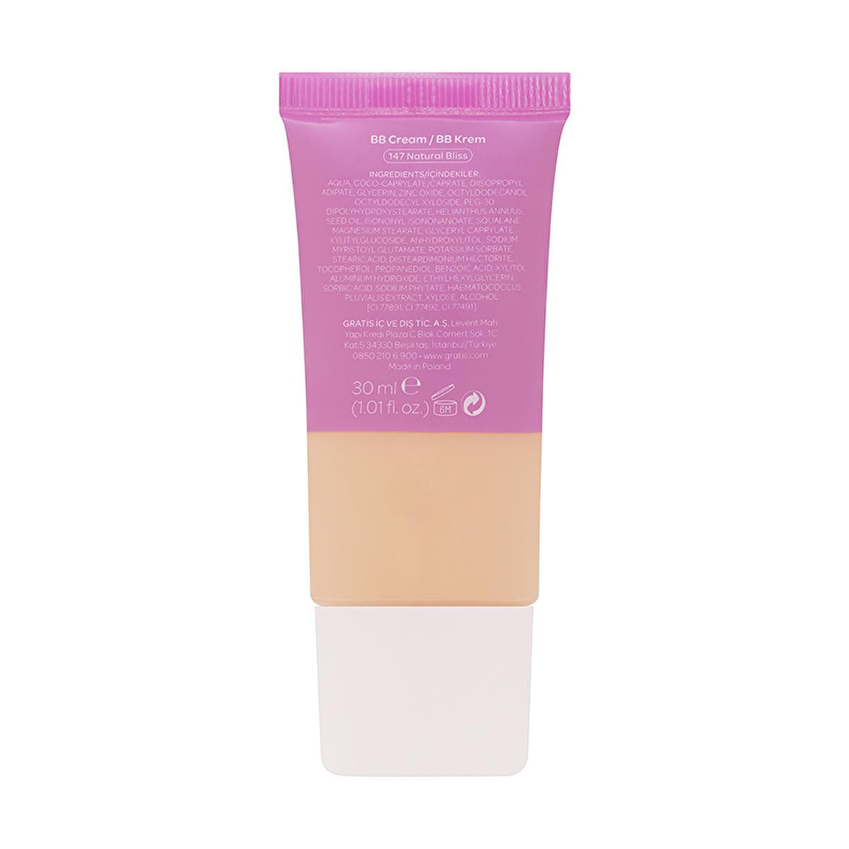 Beaulis BB Cream foundation tube pink-purple cap beige body Beauty Care Bag SPF 10 on Tampa Home & Garden Store