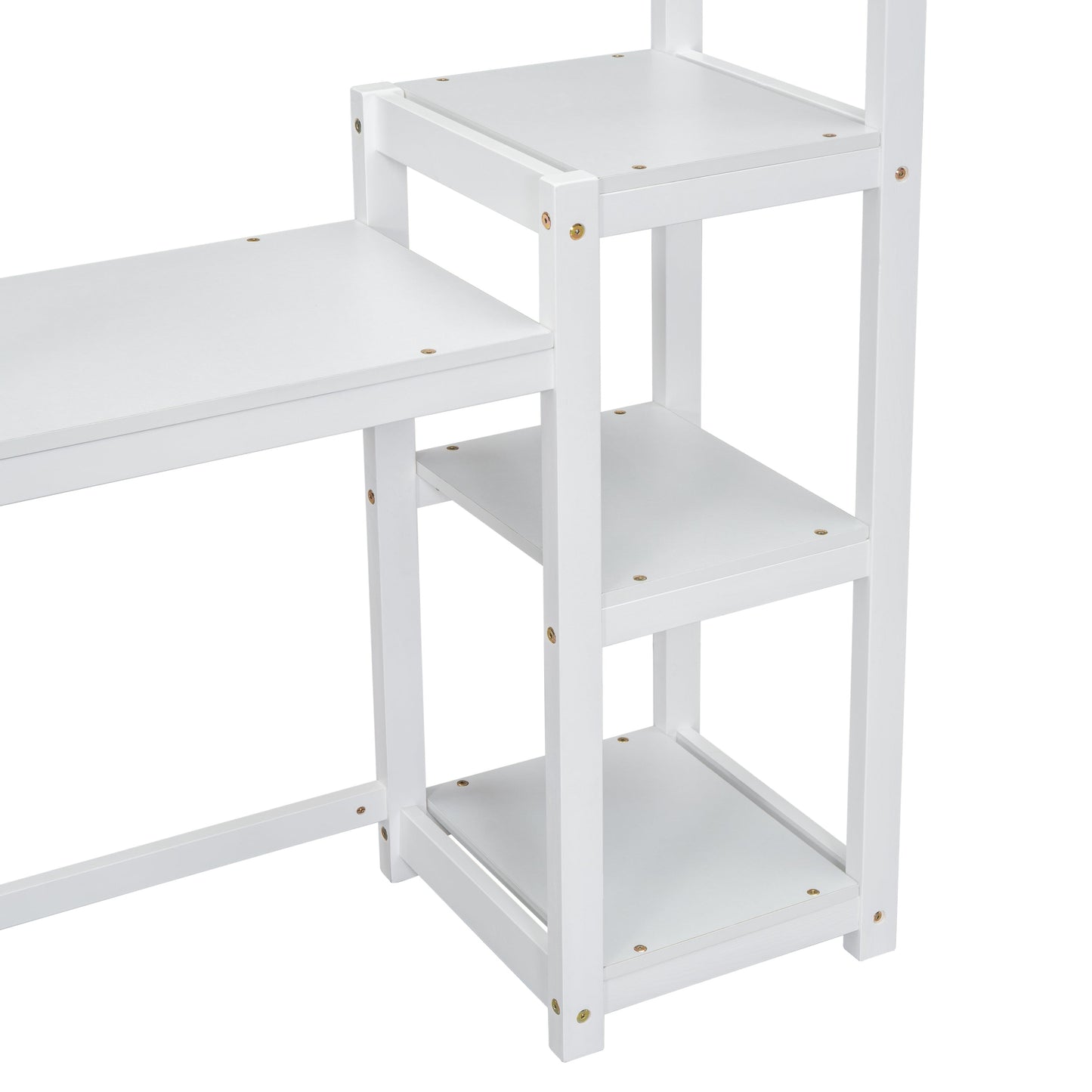 House-shaped Wooden writing Desk,Kids study Table,Bookshelf & Toy Storage,White - Tampa Home & Garden Store
