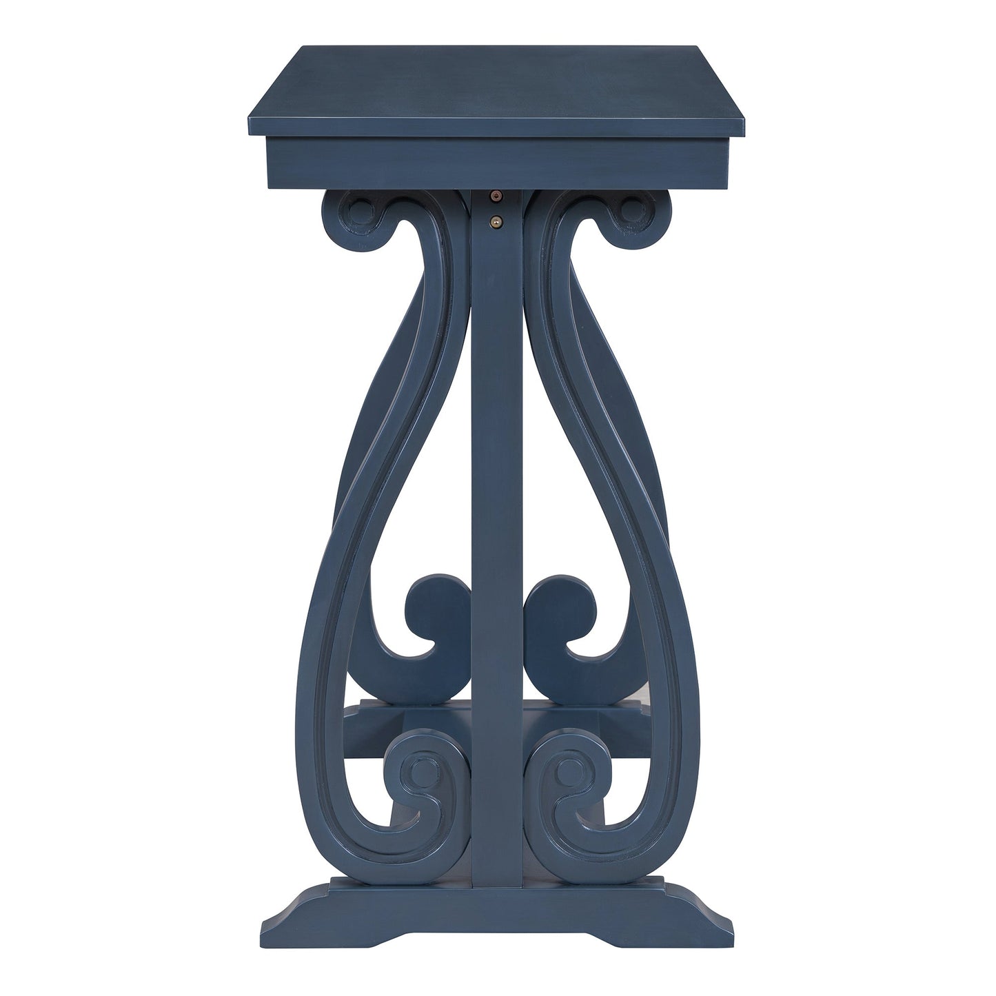 48-Inch Rustic Vintage Console Table --- Farmhouse Style Entryway Table with Open Shelf and Sturdy Construction (Navy)