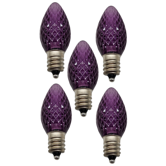 C7 Faceted LED Bulb - 5 Piece - Purple - Tampa Home & Garden Store