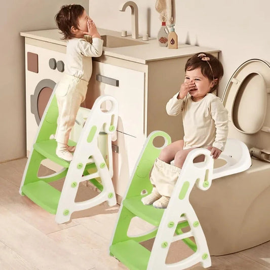 Potty Training Seat & Toddler Step Stool Stability Toddler Toilet Seat Adjustable Height Potty Seats for Toddlers Boys Girls