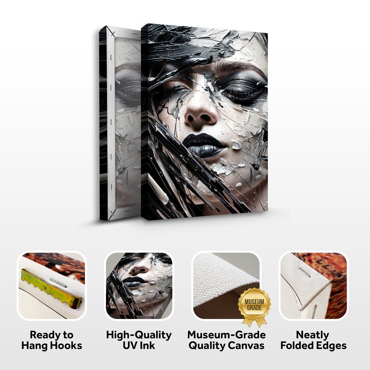 Cool Mystique Wall Art canvas, 3-panel crafting piece by Tailored Canvases with cracked texture on Tampa Home & Garden Store