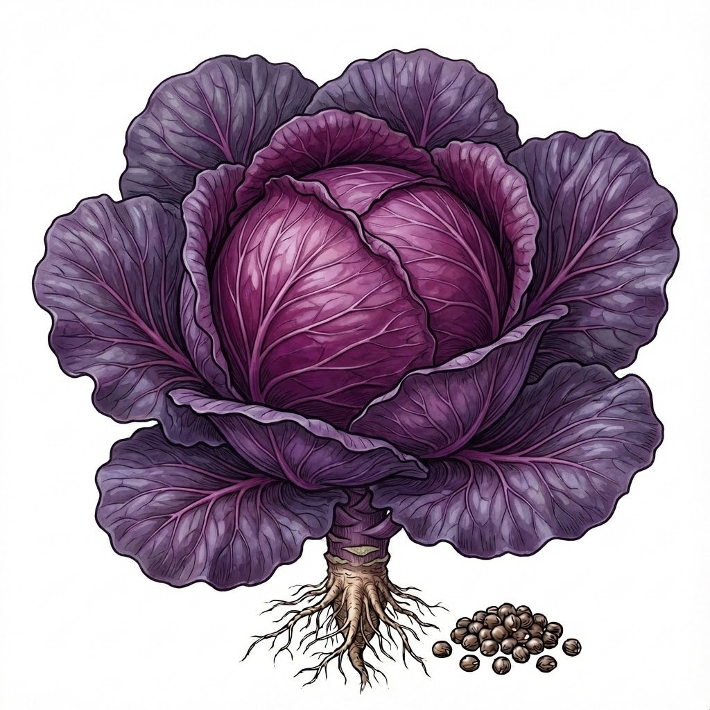 CABBAGE Seeds, Red Acre - Tampa Home & Garden Store